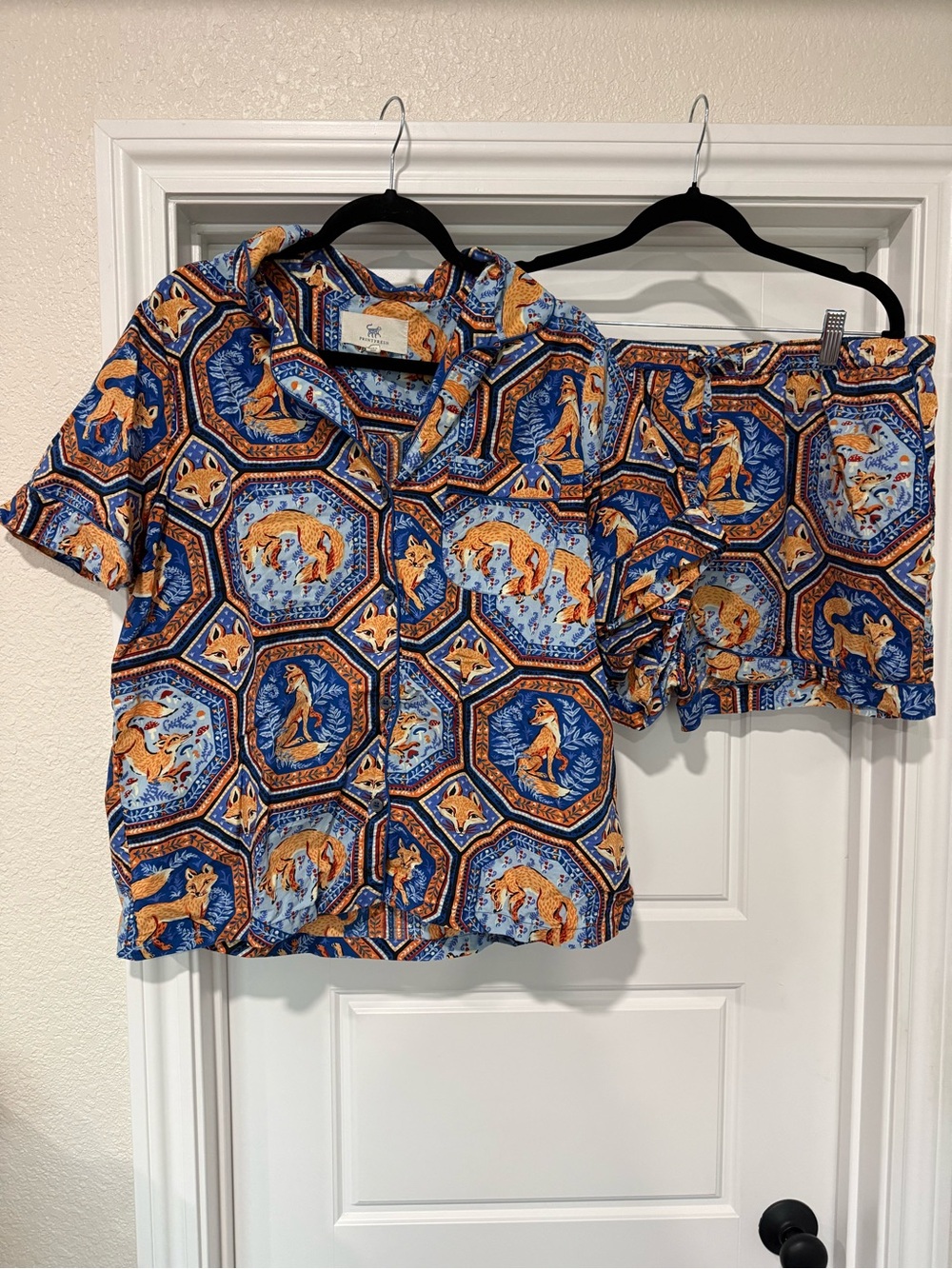 Printfresh Fancy Fox, sized large, short pj set